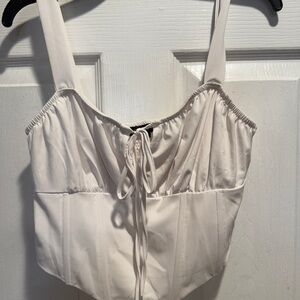Kendall & Kylie White Smocked Top